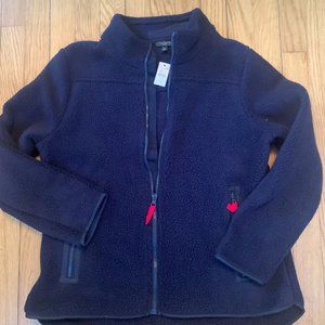 Talbots, New with Tags, Navy Fleece Zip-Front Jacket, PM